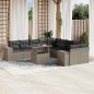 vidaXL 11-tlg. Garten-Sofagarnitur mit Kissen Hellgrau Poly Rattan vidaXL 11-tlg. Garten-Sofagarnitur mit Kissen Hellgrau Poly Rattan