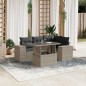 vidaXL 5-tlg. Garten-Sofagarnitur mit Kissen Hellgrau Poly Rattan vidaXL 5-tlg. Garten-Sofagarnitur mit Kissen Hellgrau Poly Rattan