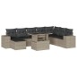 vidaXL 9-tlg. Garten-Sofagarnitur mit Kissen Hellgrau Poly Rattan vidaXL 9-tlg. Garten-Sofagarnitur mit Kissen Hellgrau Poly Rattan