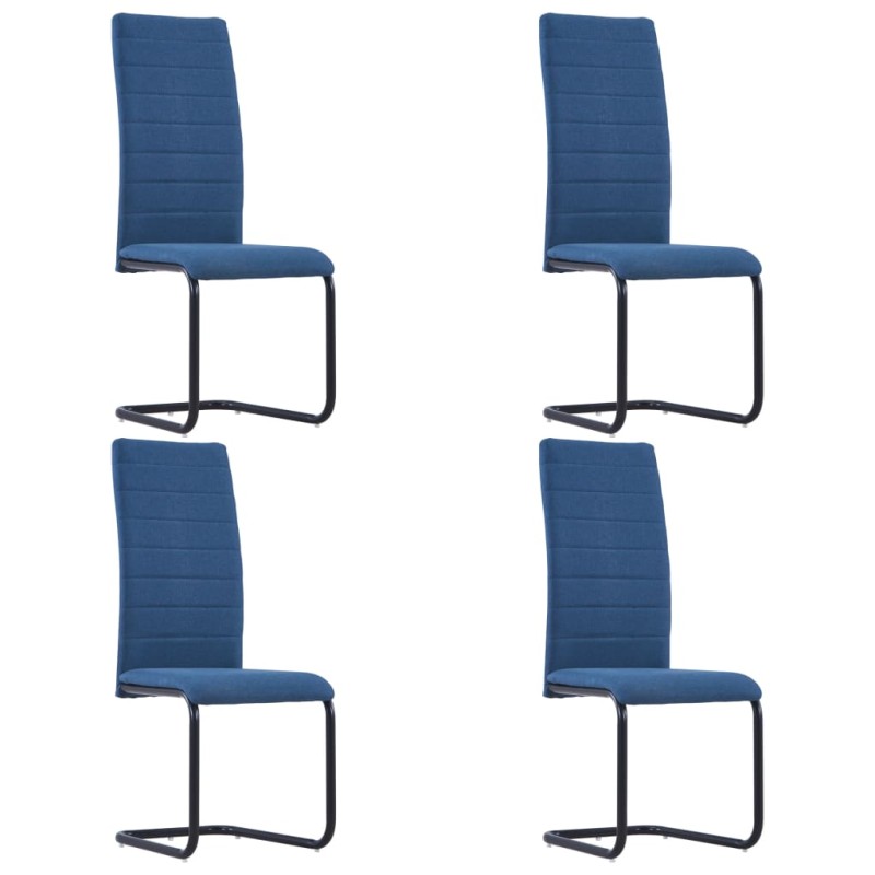 vidaXL Freischwinger 4 Stk. Blau Stoff vidaXL Freischwinger 4 Stk. Blau Stoff