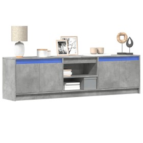 vidaXL TV-Schrank mit LED-Beleuchtung Betongrau 180x34x50 cm