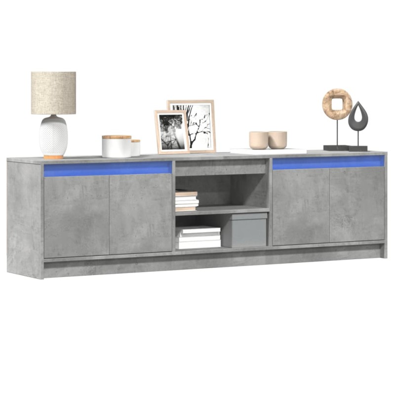 vidaXL TV-Schrank mit LED-Beleuchtung Betongrau 180x34x50 cm vidaXL TV-Schrank mit LED-Beleuchtung Betongrau 180x34x50 cm