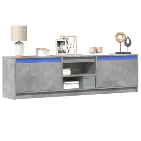 vidaXL TV-Schrank mit LED-Beleuchtung Betongrau 180x34x50 cm
