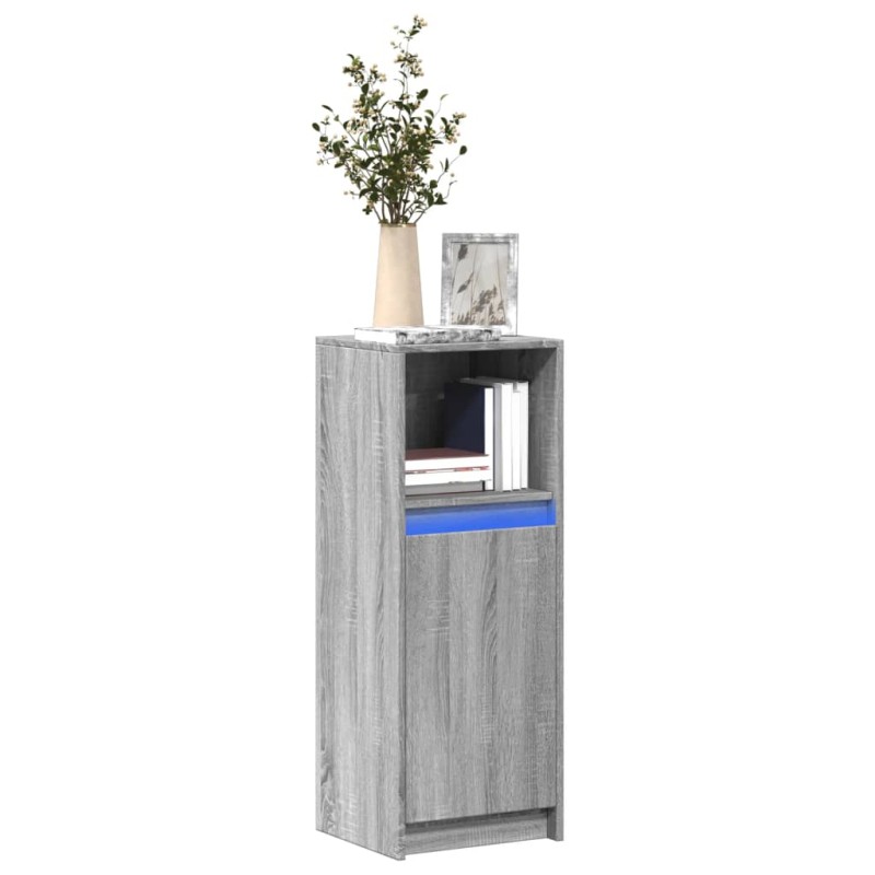 vidaXL LED-Sideboard Grau Sonoma 38x34x100 cm Holzwerkstoff vidaXL LED-Sideboard Grau Sonoma 38x34x100 cm Holzwerkstoff