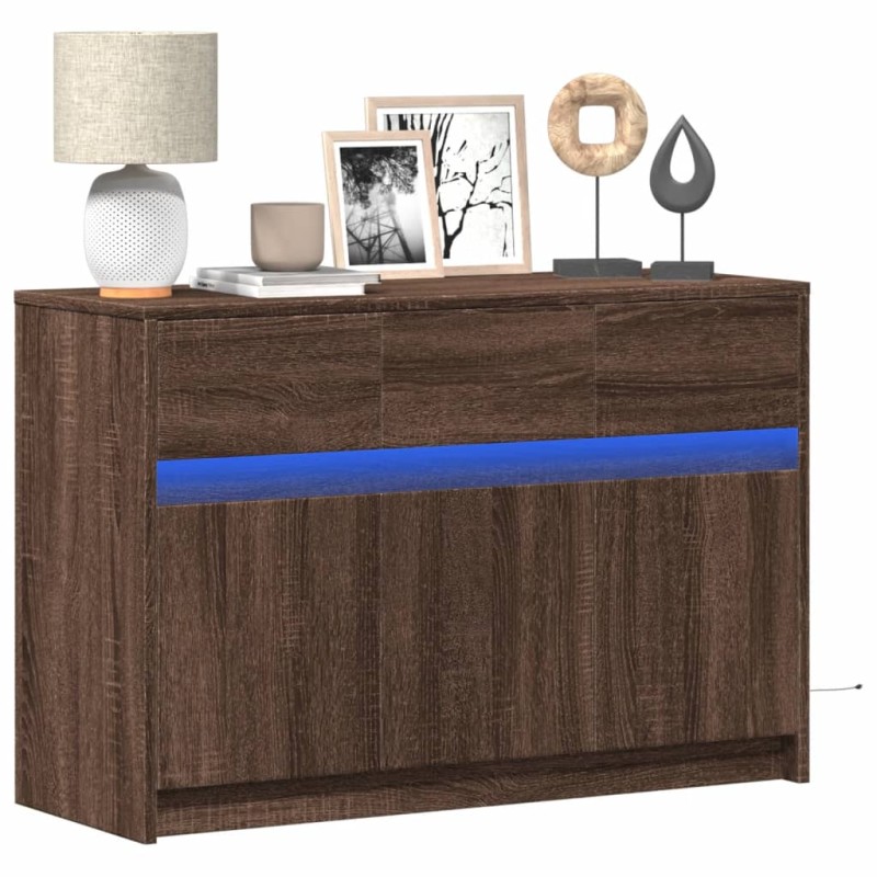 vidaXL TV-Schrank mit LED-Beleuchtung Braun Eichen-Optik 91x34x61 cm vidaXL TV-Schrank mit LED-Beleuchtung Braun Eichen-Optik 91x34x61 cm