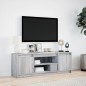 vidaXL TV-Schrank mit LED-Beleuchtung Grau Sonoma 139,5x34x50 cm vidaXL TV-Schrank mit LED-Beleuchtung Grau Sonoma 139,5x34x50 cm