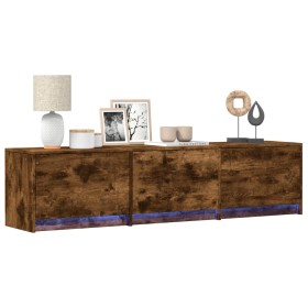vidaXL TV-Schrank mit LED-Beleuchtung Räuchereiche 165x34x40 cm