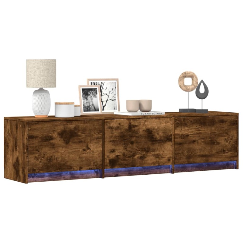 vidaXL TV-Schrank mit LED-Beleuchtung Räuchereiche 165x34x40 cm vidaXL TV-Schrank mit LED-Beleuchtung Räuchereiche 165x34x40 cm