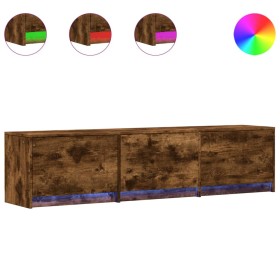 vidaXL TV-Schrank mit LED-Beleuchtung Räuchereiche 165x34x40 cm