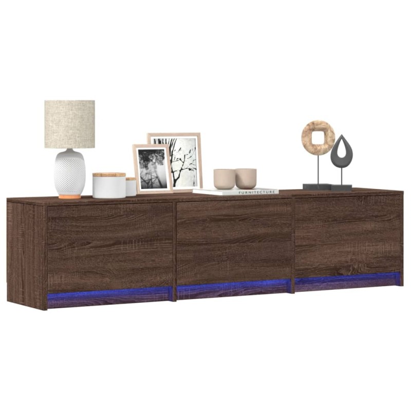 vidaXL TV-Schrank mit LED-Beleuchtung Braun Eichen-Optik 165x34x40 cm vidaXL TV-Schrank mit LED-Beleuchtung Braun Eichen-Optik 165x34x40 cm