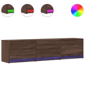 vidaXL TV-Schrank mit LED-Beleuchtung Braun Eichen-Optik 165x34x40 cm
