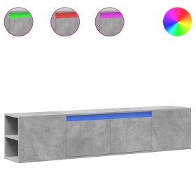 vidaXL TV-Wandschrank mit LED-Beleuchtung Betongrau 180x31x39,5 cm