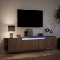 vidaXL TV-Wandschrank mit LED-Beleuchtung Braun Eiche 180x31x39,5 cm vidaXL TV-Wandschrank mit LED-Beleuchtung Braun Eiche 180x31x39,5 cm