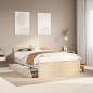 vidaXL Massivholzbett ohne Matratze mit Kopfteil 150x200 cm Kiefer