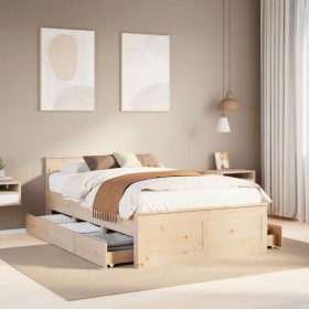 vidaXL Massivholzbett ohne Matratze mit Kopfteil 120x190 cm Kiefer