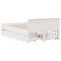 vidaXL Massivholzbett ohne Matratze mit Kopfteil Weiß 135x190cm Kiefer vidaXL Massivholzbett ohne Matratze mit Kopfteil Weiß 135x190cm Kiefer