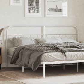 vidaXL Kopfteil Metall Weiß 200 cm
