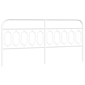 vidaXL Kopfteil Metall Weiß 200 cm