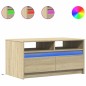 vidaXL LED-Couchtisch Sonoma-Eiche Holzwerkstoff vidaXL LED-Couchtisch Sonoma-Eiche Holzwerkstoff
