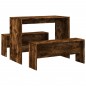 vidaXL 3-tlg. Esstisch und Bank Set Räuchereiche Holzwerkstoff vidaXL 3-tlg. Esstisch und Bank Set Räuchereiche Holzwerkstoff