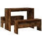 vidaXL 3-tlg. Esstisch und Bank Set Räuchereiche Holzwerkstoff vidaXL 3-tlg. Esstisch und Bank Set Räuchereiche Holzwerkstoff
