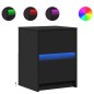 vidaXL Nachttische mit LED-Leuchten 2 Stk. Schwarz Holzwerkstoff vidaXL Nachttische mit LED-Leuchten 2 Stk. Schwarz Holzwerkstoff