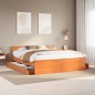 vidaXL Massivholzbett ohne Matratze mit Kopfteil Braun 200x200 cm vidaXL Massivholzbett ohne Matratze mit Kopfteil Braun 200x200 cm