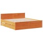 vidaXL Massivholzbett ohne Matratze mit Kopfteil Braun 200x200 cm vidaXL Massivholzbett ohne Matratze mit Kopfteil Braun 200x200 cm