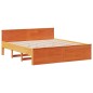 vidaXL Massivholzbett ohne Matratze mit Kopfteil Braun 200x200 cm vidaXL Massivholzbett ohne Matratze mit Kopfteil Braun 200x200 cm