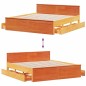 vidaXL Massivholzbett ohne Matratze mit Kopfteil Braun 200x200 cm vidaXL Massivholzbett ohne Matratze mit Kopfteil Braun 200x200 cm