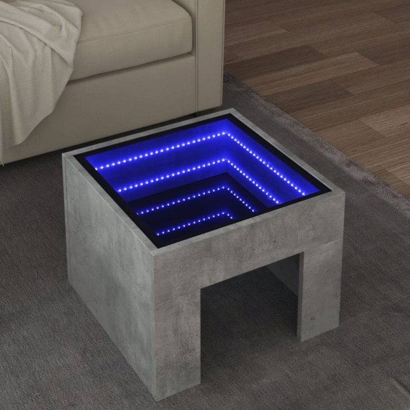 vidaXL Couchtisch mit Infinity-LED Betongrau 40x40x30 cm vidaXL Couchtisch mit Infinity-LED Betongrau 40x40x30 cm