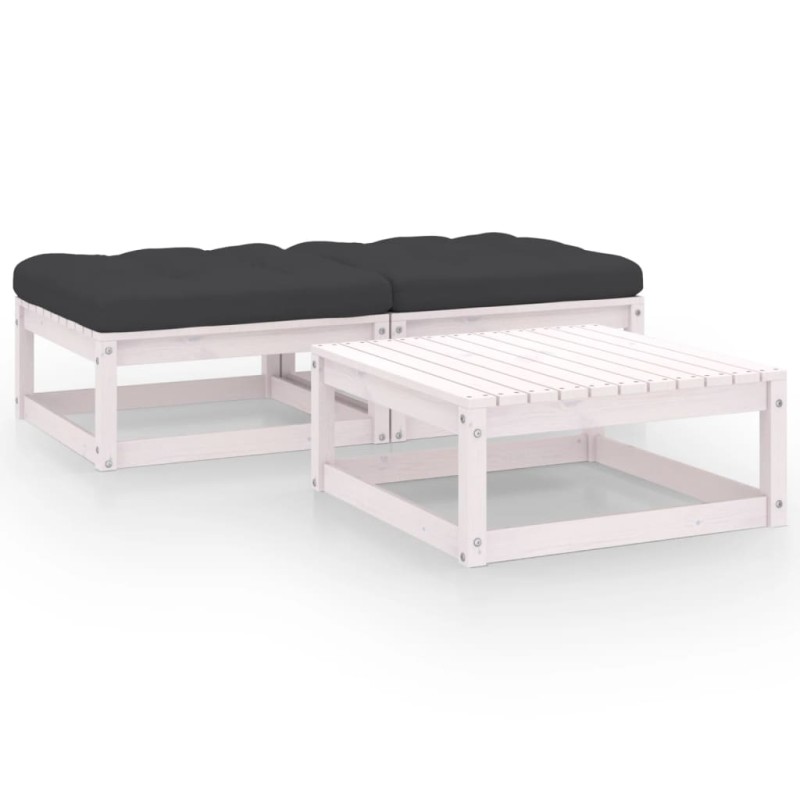vidaXL 3-tlg. Garten-Lounge-Set mit Kissen Massivholz Kiefer vidaXL 3-tlg. Garten-Lounge-Set mit Kissen Massivholz Kiefer