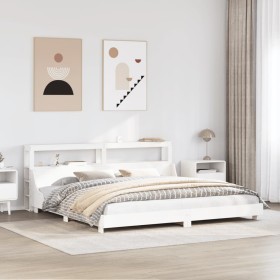 vidaXL Massivholzbett ohne Matratze Weiß 200x200 cm Kiefernholz