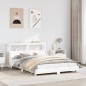 vidaXL Massivholzbett ohne Matratze Weiß 140x200 cm Kiefernholz vidaXL Massivholzbett ohne Matratze Weiß 140x200 cm Kiefernholz