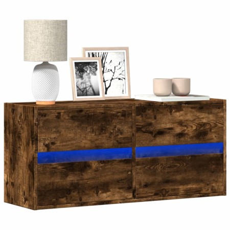vidaXL TV-Wandschrank mit LED-Beleuchtung Räuchereiche 100x31x45 cm
