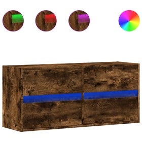 vidaXL TV-Wandschrank mit LED-Beleuchtung Räuchereiche 100x31x45 cm