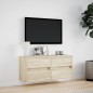 vidaXL TV-Wandschrank mit LED-Beleuchtung Sonoma-Eiche 100x31x45 cm vidaXL TV-Wandschrank mit LED-Beleuchtung Sonoma-Eiche 100x31x45 cm