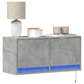vidaXL TV-Wandschrank mit LED-Beleuchtung Betongrau 80x31x35 cm