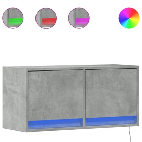 vidaXL TV-Wandschrank mit LED-Beleuchtung Betongrau 80x31x35 cm