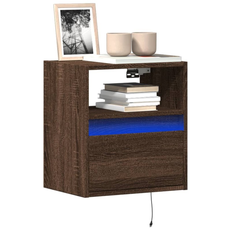 vidaXL TV-Wandschränke LED-Beleuchtung 2 Stk. Eichen-Optik 41x31x45 cm vidaXL TV-Wandschränke LED-Beleuchtung 2 Stk. Eichen-Optik 41x31x45 cm
