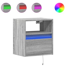 vidaXL TV-Wandschränke LED-Beleuchtung 2 Stk. Grau Sonoma 41x31x45 cm