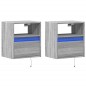 vidaXL TV-Wandschränke LED-Beleuchtung 2 Stk. Grau Sonoma 41x31x45 cm vidaXL TV-Wandschränke LED-Beleuchtung 2 Stk. Grau Sonoma 41x31x45 cm