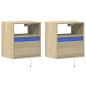 vidaXL TV-Wandschränke mit LED-Beleuchtung 2 Stk. Sonoma 41x31x45 cm vidaXL TV-Wandschränke mit LED-Beleuchtung 2 Stk. Sonoma 41x31x45 cm