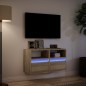 vidaXL TV-Wandschränke mit LED-Beleuchtung 2 Stk. Sonoma 41x31x45 cm vidaXL TV-Wandschränke mit LED-Beleuchtung 2 Stk. Sonoma 41x31x45 cm