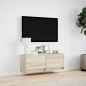 vidaXL TV-Wandschrank mit LED-Beleuchtung Sonoma-Eiche 100x31x35 cm vidaXL TV-Wandschrank mit LED-Beleuchtung Sonoma-Eiche 100x31x35 cm