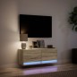 vidaXL TV-Wandschrank mit LED-Beleuchtung Sonoma-Eiche 100x31x35 cm vidaXL TV-Wandschrank mit LED-Beleuchtung Sonoma-Eiche 100x31x35 cm