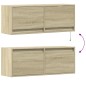 vidaXL TV-Wandschrank mit LED-Beleuchtung Sonoma-Eiche 100x31x35 cm vidaXL TV-Wandschrank mit LED-Beleuchtung Sonoma-Eiche 100x31x35 cm