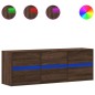 vidaXL TV-Wandschrank LED-Beleuchtung Braun Eichen-Optik 130x31x45 cm