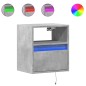 vidaXL Wand-Nachttisch mit LED-Leuchten Betongrau vidaXL Wand-Nachttisch mit LED-Leuchten Betongrau