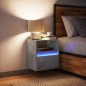 vidaXL Wand-Nachttisch mit LED-Leuchten Betongrau vidaXL Wand-Nachttisch mit LED-Leuchten Betongrau